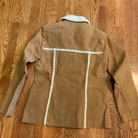 Vintage Jennyfer J Jacket Brown Leather Button Blazer Coat Size M #W4 - Picture 8 of 9